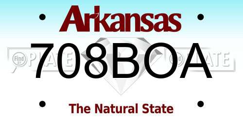 708BOA Arkansas License Plate
