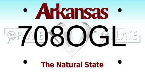708OGL Arkansas License Plate