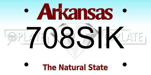 708SIK Arkansas License Plate