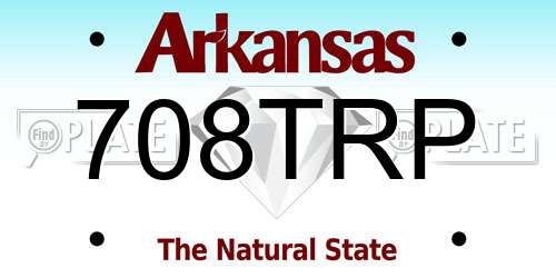 708TRP Arkansas License Plate