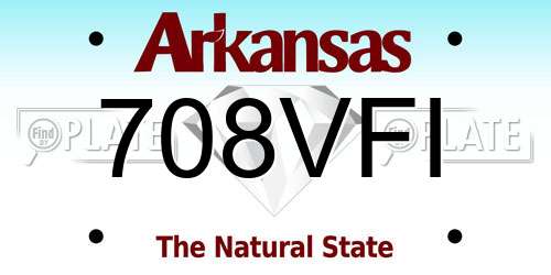 708VFI Arkansas License Plate