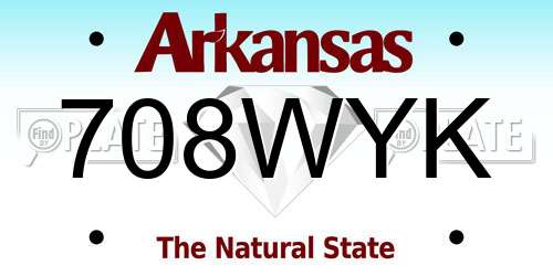 708WYK Arkansas License Plate