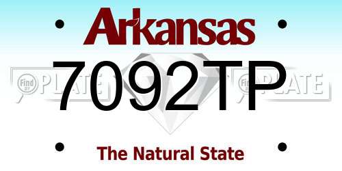 7092TP Arkansas License Plate