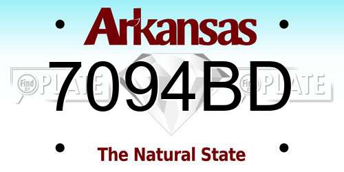 7094BD Arkansas License Plate