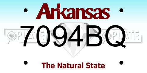 7094BQ Arkansas License Plate