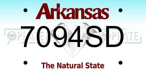 7094SD Arkansas License Plate