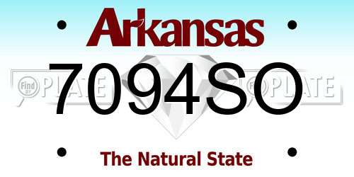 7094SO Arkansas License Plate