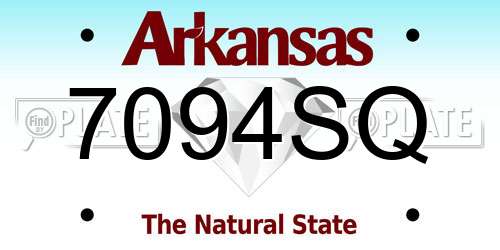 7094SQ Arkansas License Plate