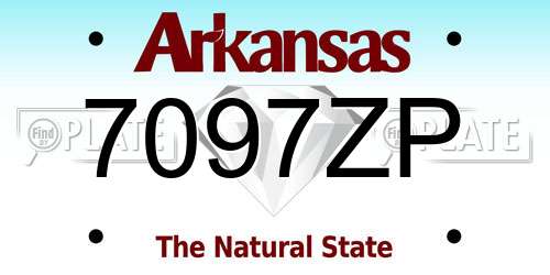 7097ZP Arkansas License Plate