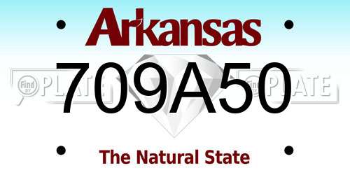 709A50 Arkansas License Plate