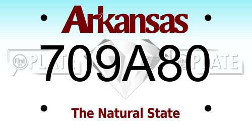709A80 Arkansas License Plate