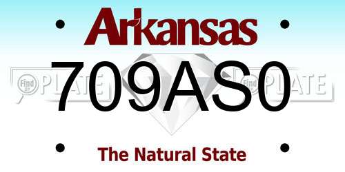 709AS0 Arkansas License Plate