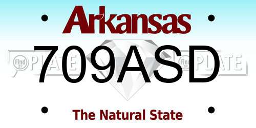 709ASD Arkansas License Plate