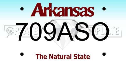 709ASO Arkansas License Plate