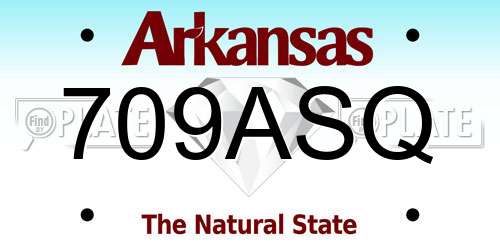 709ASQ Arkansas License Plate