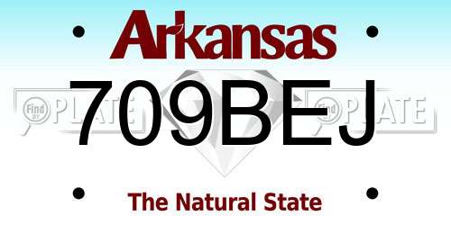 709BEJ Arkansas License Plate
