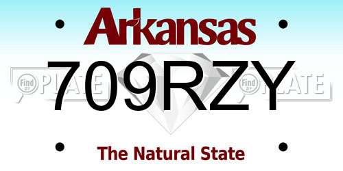709RZY Arkansas License Plate