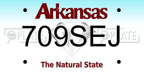709SEJ Arkansas License Plate