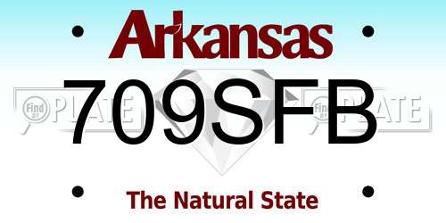 709SFB Arkansas License Plate