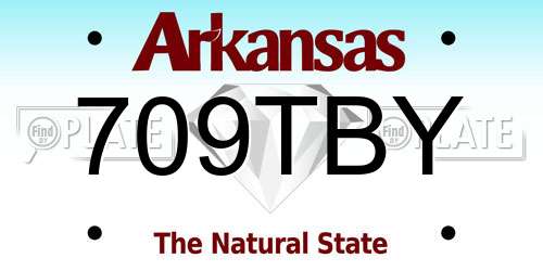 709TBY Arkansas License Plate