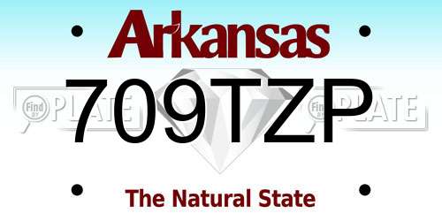 709TZP Arkansas License Plate