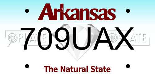709UAX Arkansas License Plate