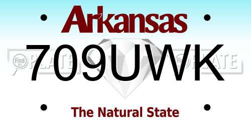 709UWK Arkansas License Plate