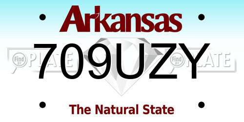709UZY Arkansas License Plate