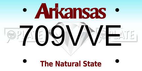 709VVE Arkansas License Plate