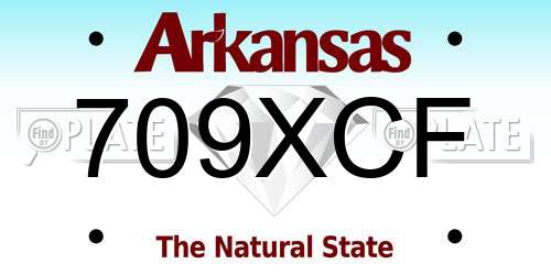 709XCF Arkansas License Plate
