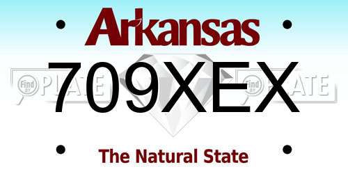 709XEX Arkansas License Plate