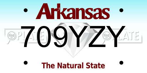 709YZY Arkansas License Plate