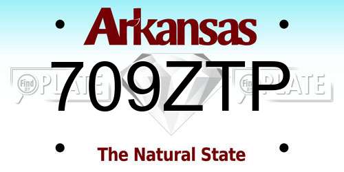 709ZTP Arkansas License Plate
