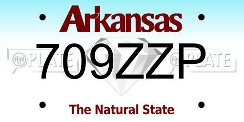 709ZZP Arkansas License Plate