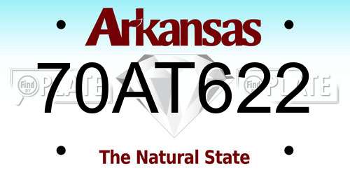 70AT622 Arkansas License Plate