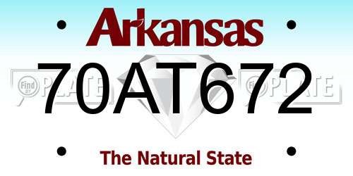 70AT672 Arkansas License Plate