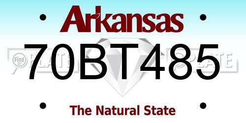 70BT485 Arkansas License Plate