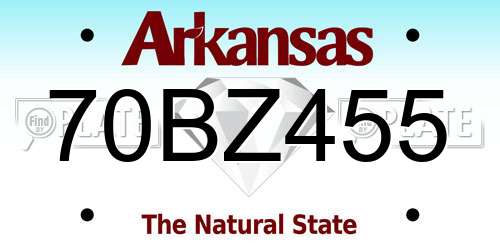 70BZ455 Arkansas License Plate