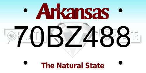 70BZ488 Arkansas License Plate