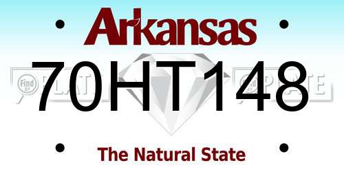 70HT148 Arkansas License Plate