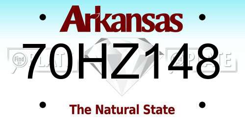 70HZ148 Arkansas License Plate
