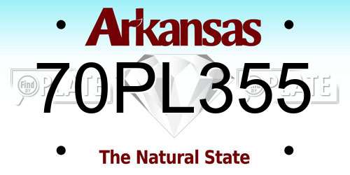 70PL355 Arkansas License Plate