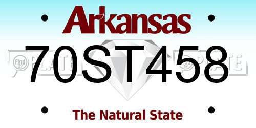 70ST458 Arkansas License Plate
