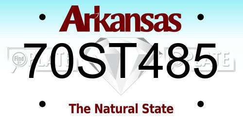70ST485 Arkansas License Plate