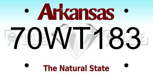 70WT183 Arkansas License Plate