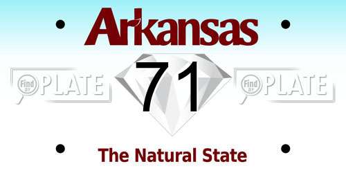71 Arkansas License Plate