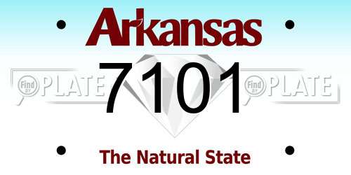 7101 Arkansas License Plate