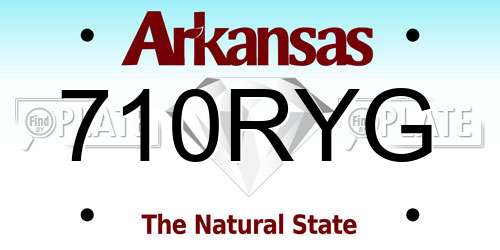 710RYG Arkansas License Plate