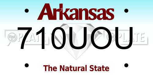 710UOU Arkansas License Plate