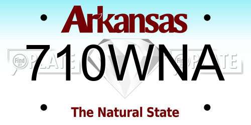 710WNA Arkansas License Plate